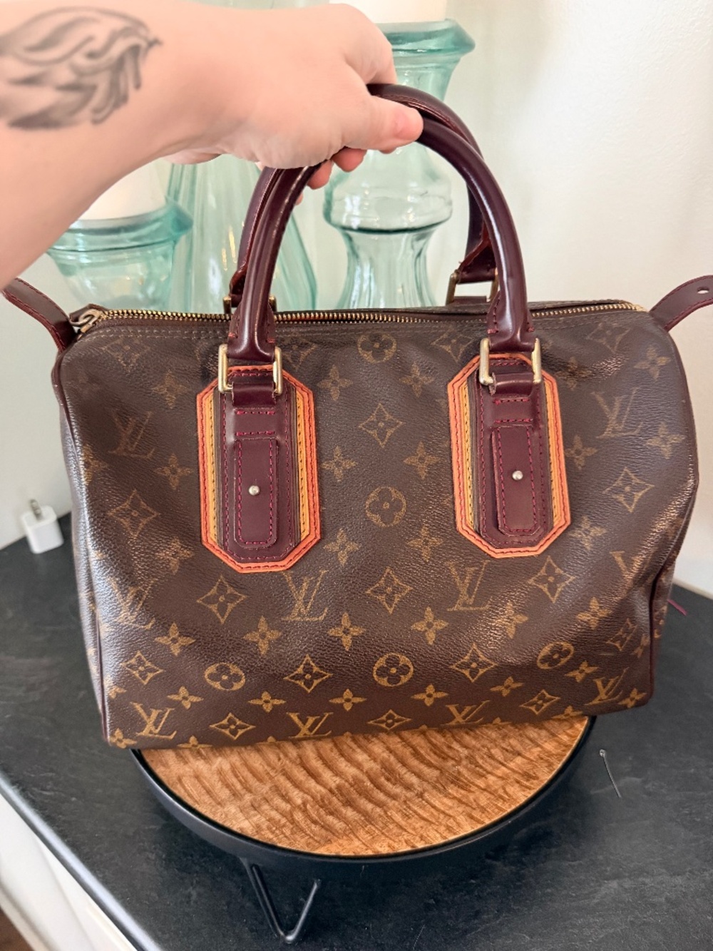 Limited Edition Bordeaux Monogram Mirage Speedy 30